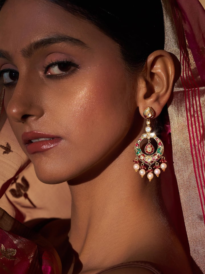 Partash 18 Karat Gold Chandabli Drop Earrings
