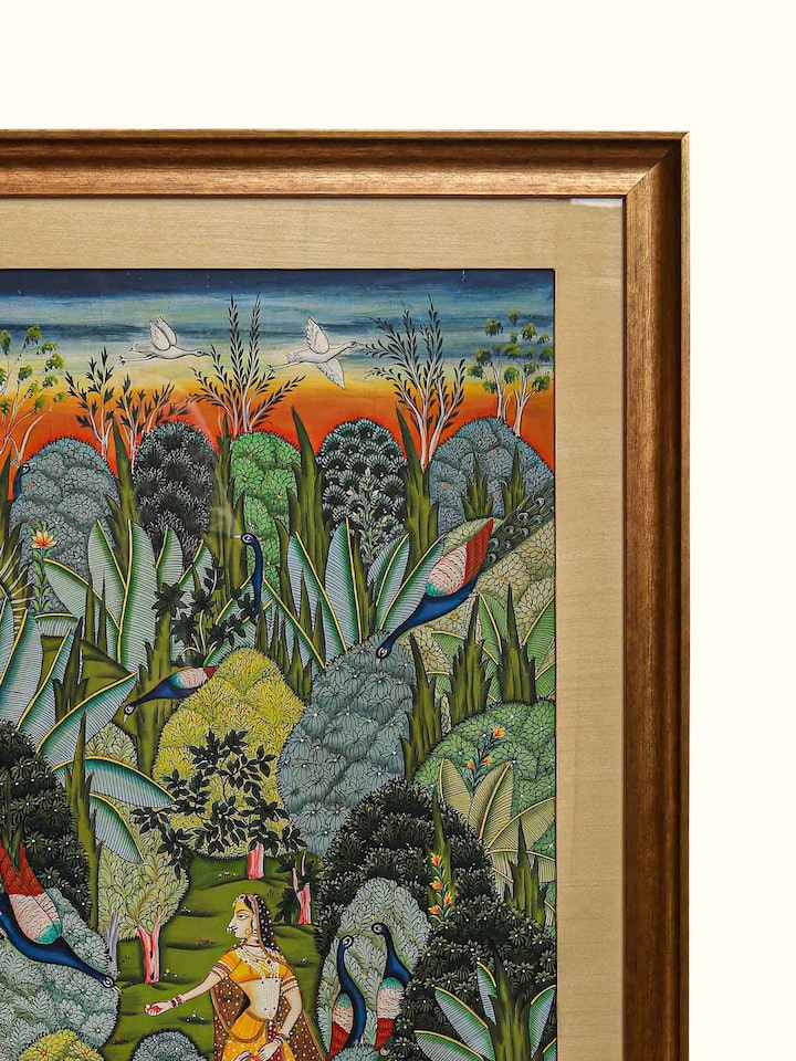 Detailed view of the Ragmala Gauri Ragini Pichwai Painting