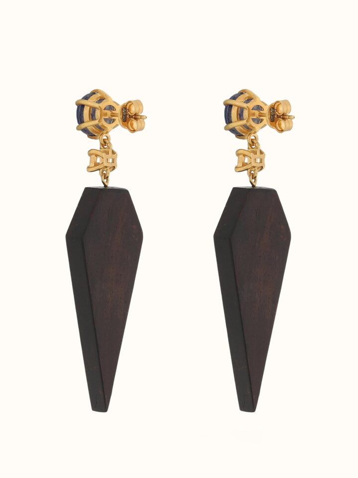 Back view of Tarkashi Silver Drop Earrings