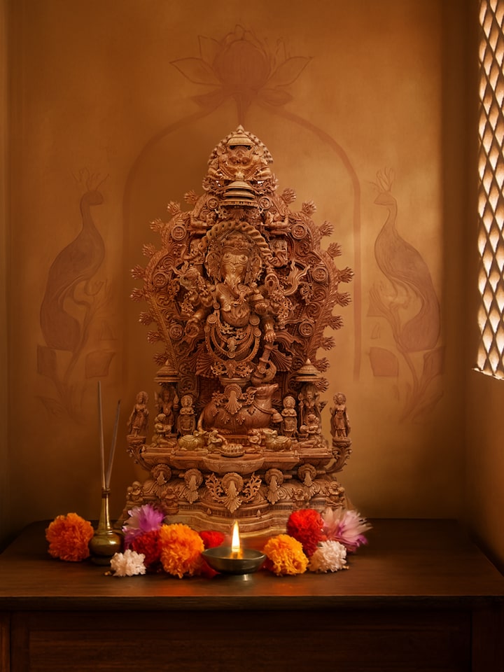 Lifestyle view of Stone Ganesha Idol