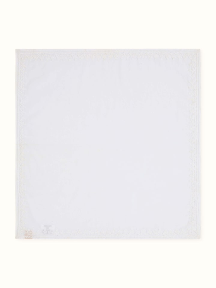 Shubra White Solid Cotton Chikankari Hand Embroidery Dinner Napkins (6 Pcs)