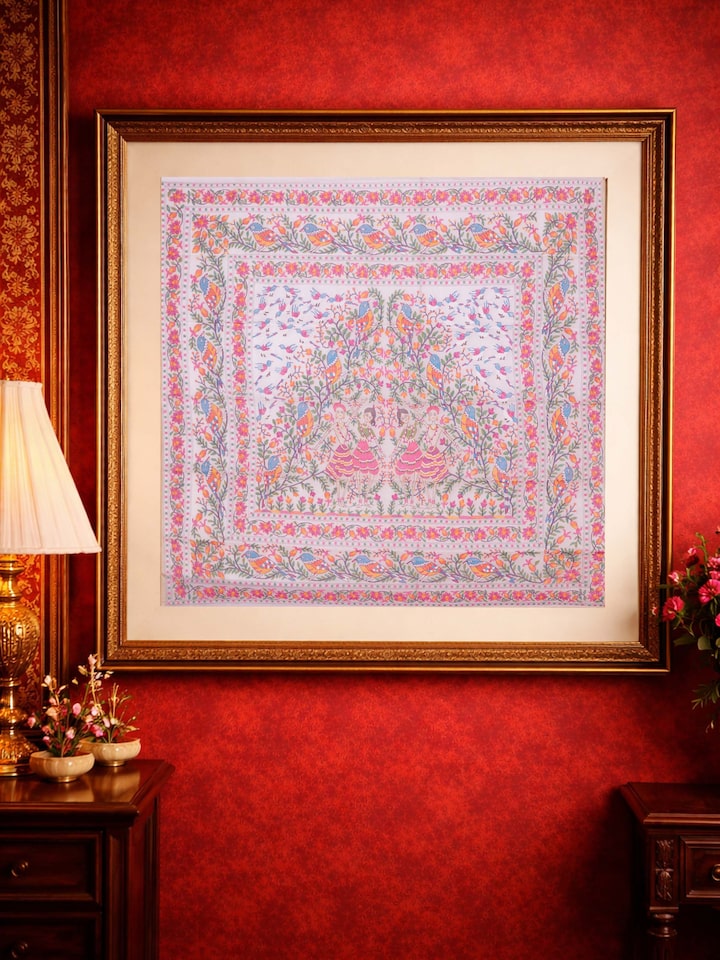 Left-side view of the Village Festivity Jamdani Wall Hanging