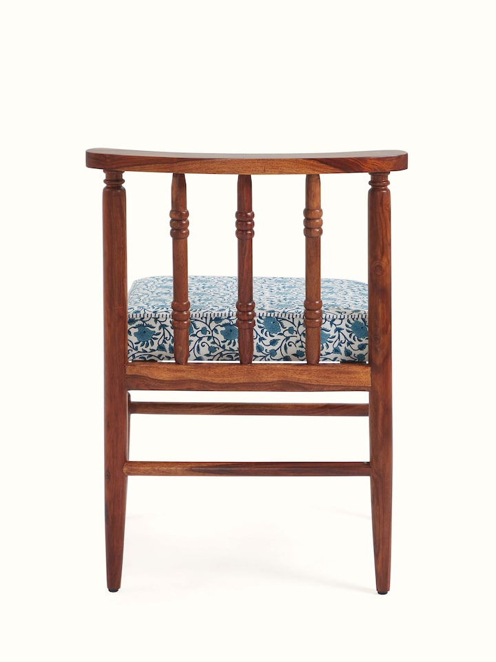 back view of upholstered sheesham study chair