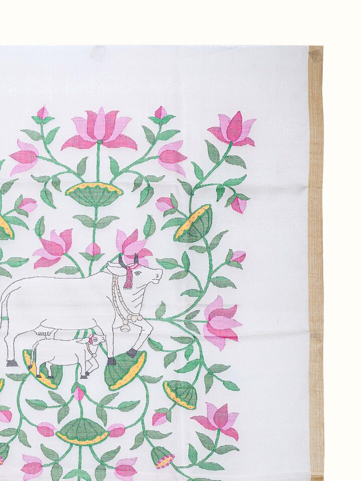 Detail view of the Sacred Cow Jamdani Wall Hanging