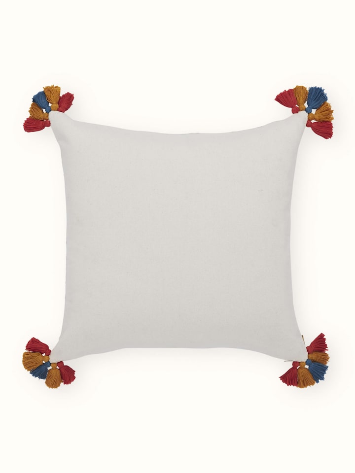 Varna Pink Mandala Cotton Pakko Hand Embroidered Cushion Cover
