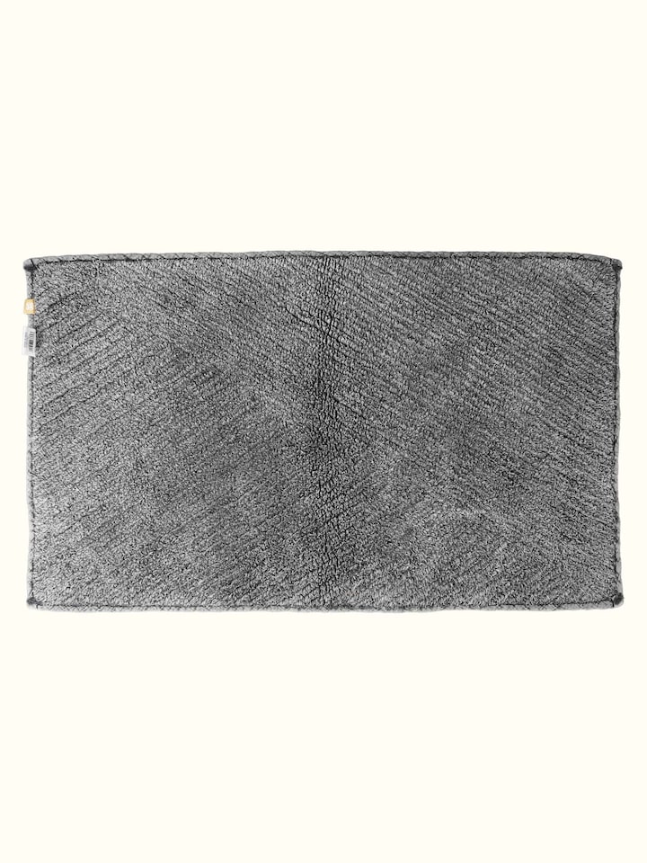 Nityam Diagonal Stripes Dark Grey Bath Mat