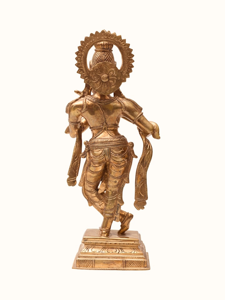 Bottom view of the Bronze Cast Radha Krishna Idol