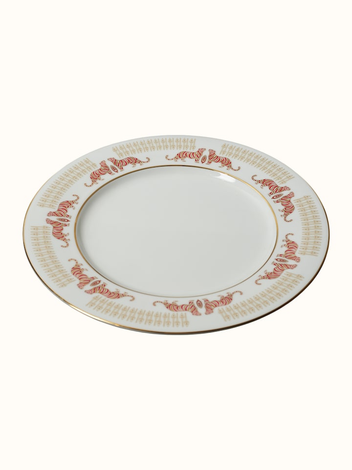 Close-up view of Ceramic Dinner Plates With Gold-Accents (2 Pcs) highlighting the handcrafted detailing and finish