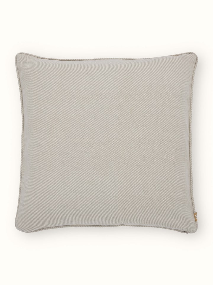 Godna Beige Diamond Buta Cotton Handwoven Pattu Cushion Cover
