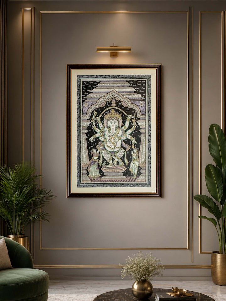 Left-side view of the Ganesha Pattachitra Painting