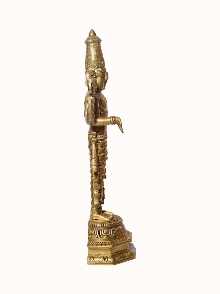 Back detail view of the Brass Balaji Standing Base Idol