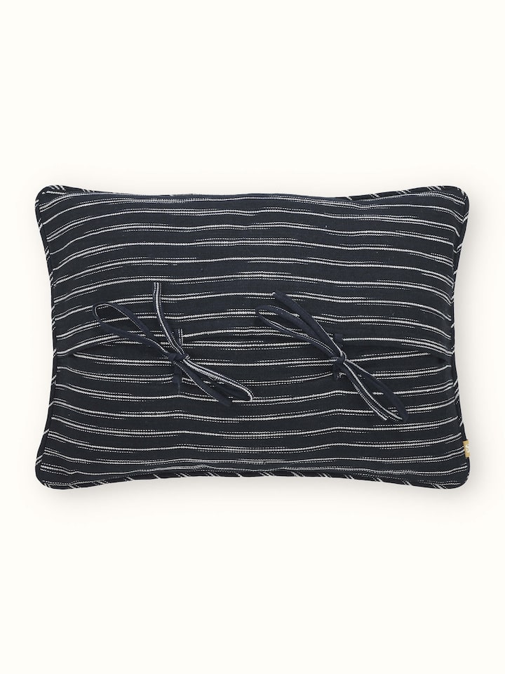 Krsna Black Cotton Handloom Lumbar Cushion Cover