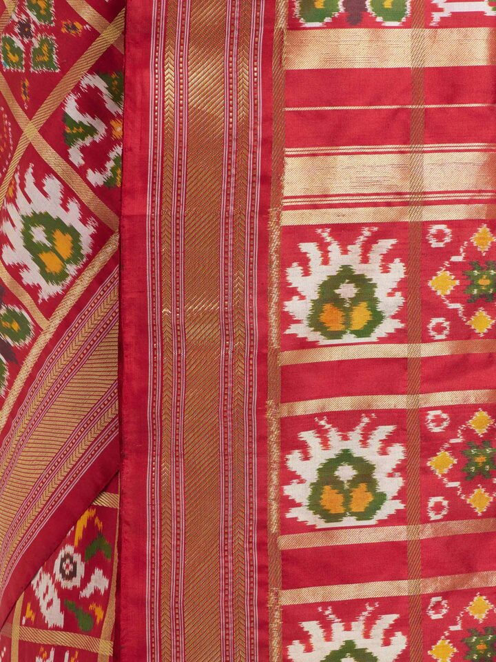 Multicolor Silk Pochampally Single Ikat Saree