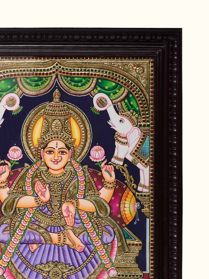 Rear detail view of the Lakshmi Thanjavur Painting