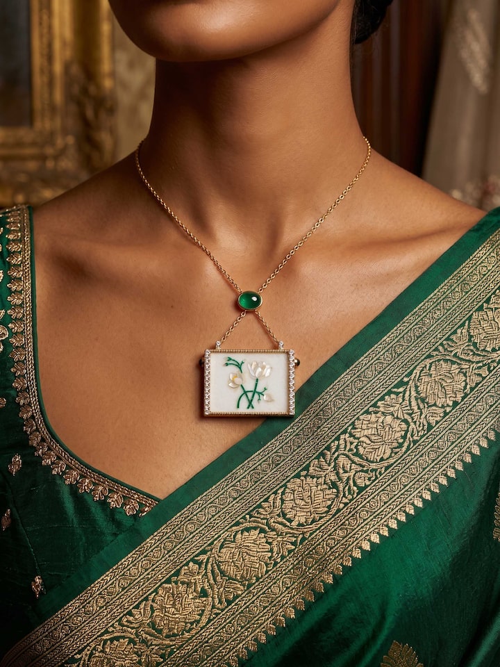 Lifestyle view of the Parchinkari Silver Pendant & Chain