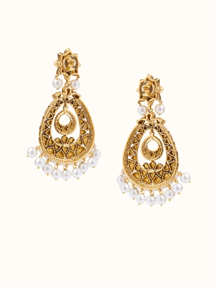 Back view of the Silver Smithing Drop Earrings