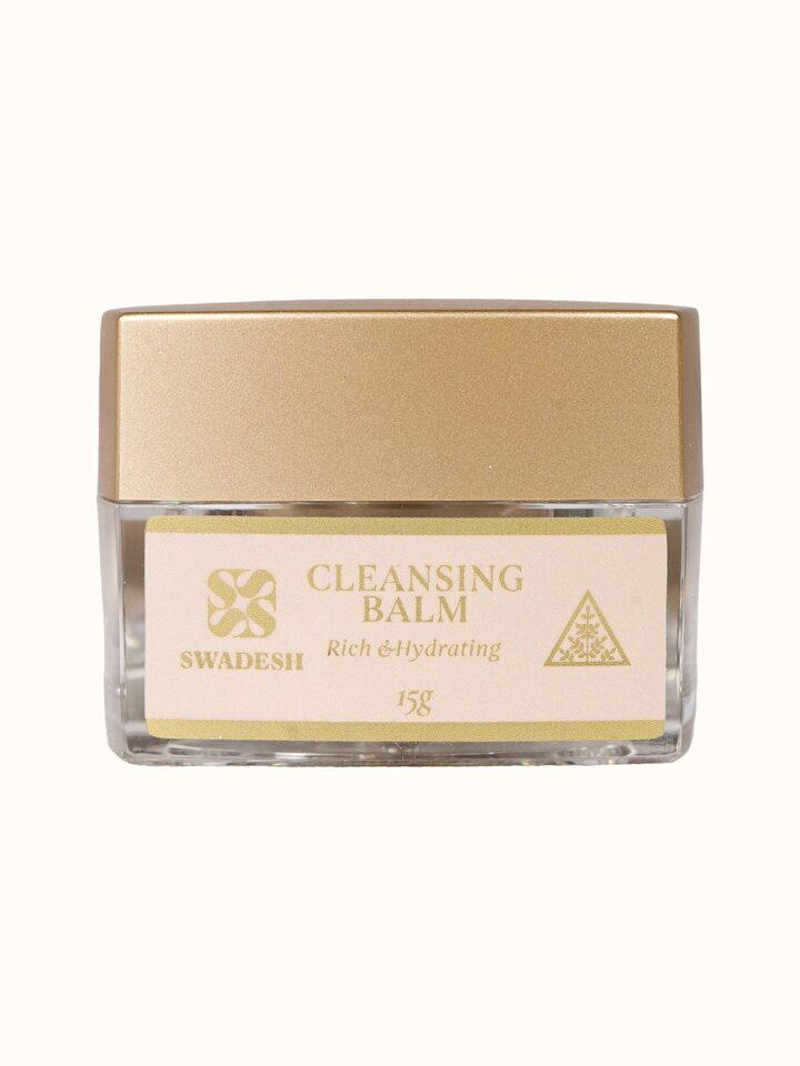 Detail view of Cleansing Balm Rich & Hydrating highlighting the packaging label detail