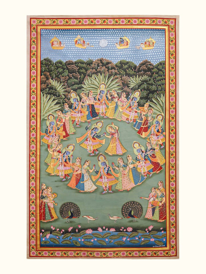 Front view of the Raas Leela Pichwai Painting