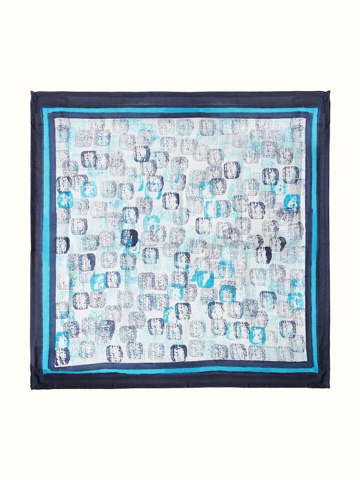 Front view of Assorted Silk Block Printed Pocket Squares (3Pcs) showcasing its traditional craftsmanship and design