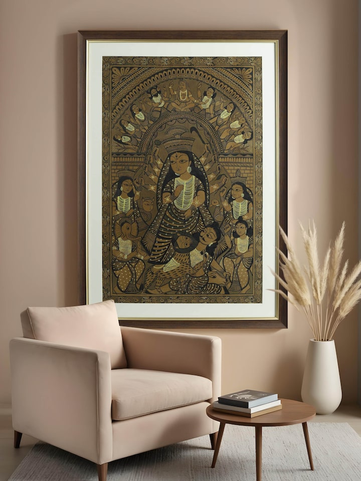 Lifestyle view of Bengal Devi Kalighat Painting