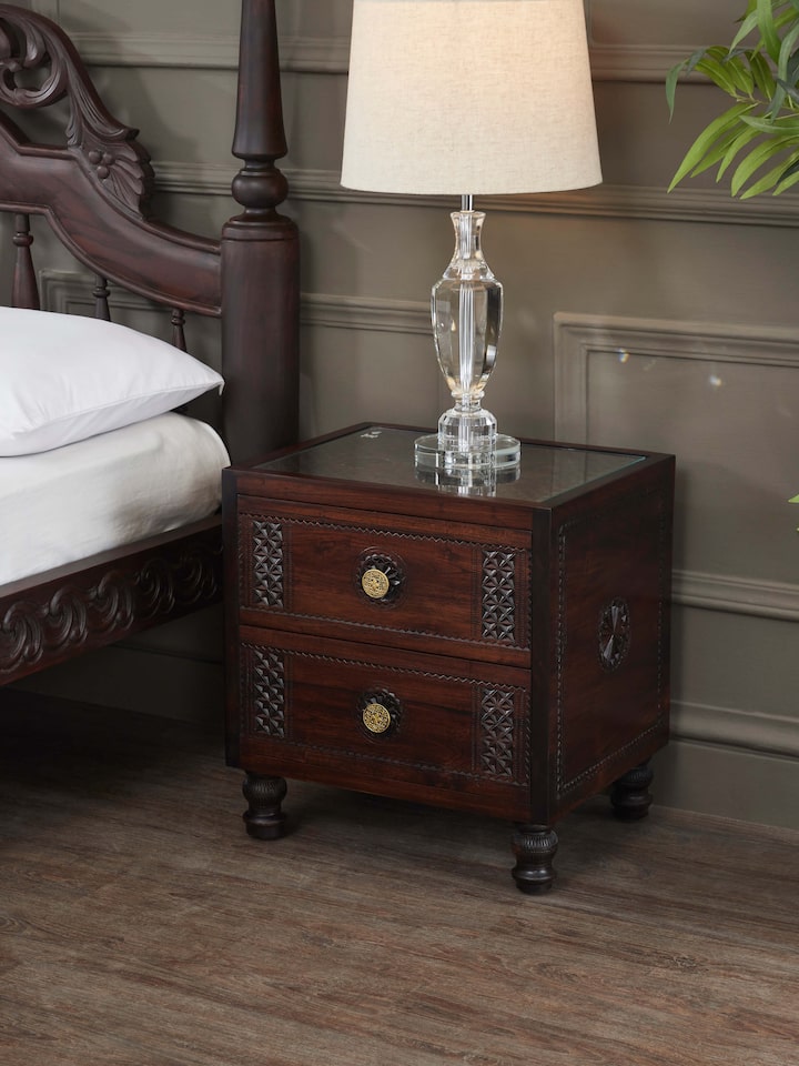 Lifestyle shot of cane and wood sideboard cabinet in an elegant living room – artisan home furniture