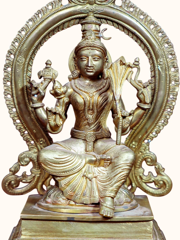 Detail view of the Bronze Cast Lalitha Devi Idol