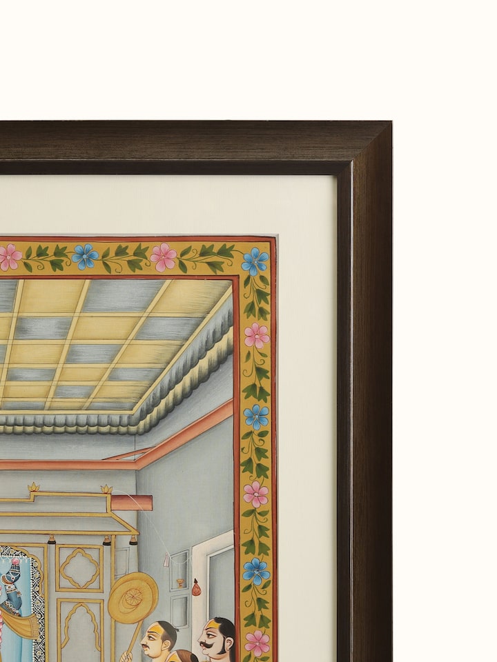 Detailed view of the Shrinathji Aarti Pichwai Painting